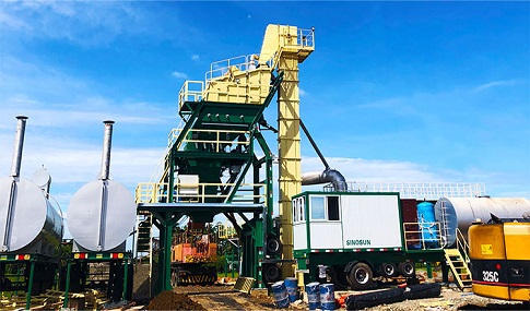 Asphalt mixing plant for road construction project